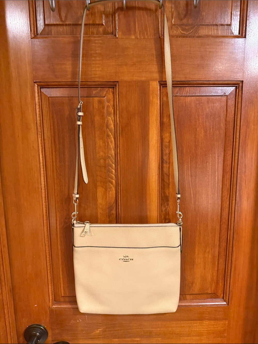 Coach Cream Pebble Leather Crossbody Bag